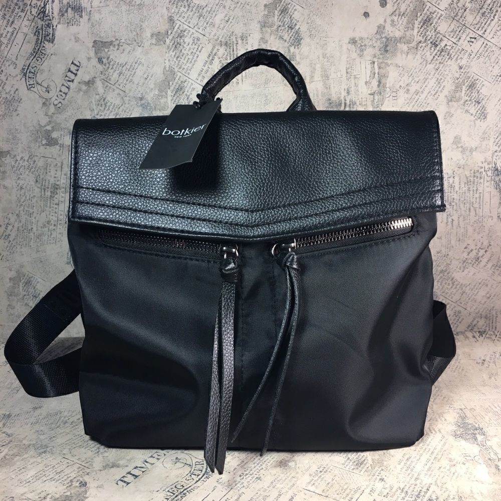 NWT Botkier New York Trigger Mini Nylon Backpack Black Designer Travel Bag